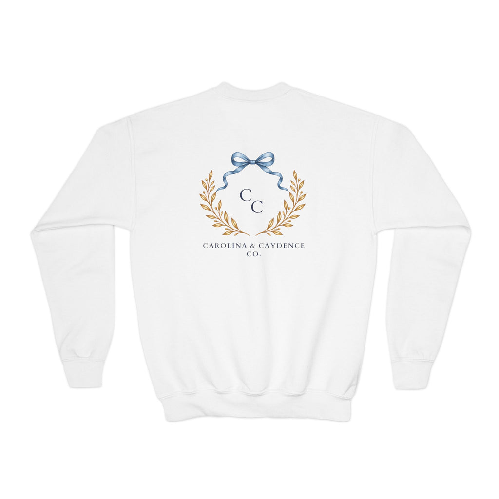 Down Syndrome Awareness Youth Crewneck – Floral Ribbon