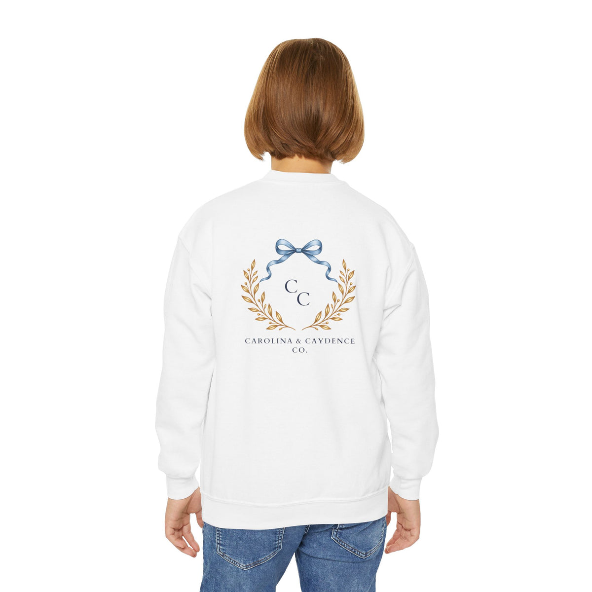 Down Syndrome Awareness Youth Crewneck – Floral Ribbon