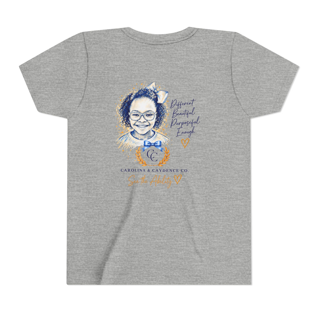 Caydence Kid's Tee – Down Syndrome Awareness Ribbon (Celebrate Every Beautiful Ability)