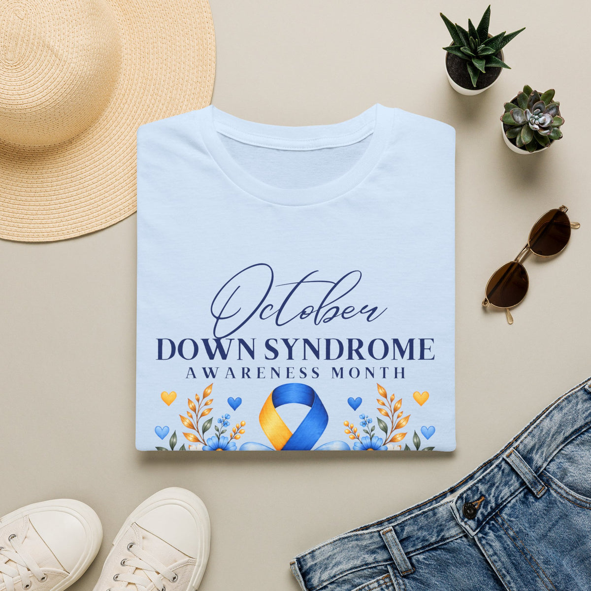 Down Syndrome Awareness Tee – Adult (Boy Design on Back)