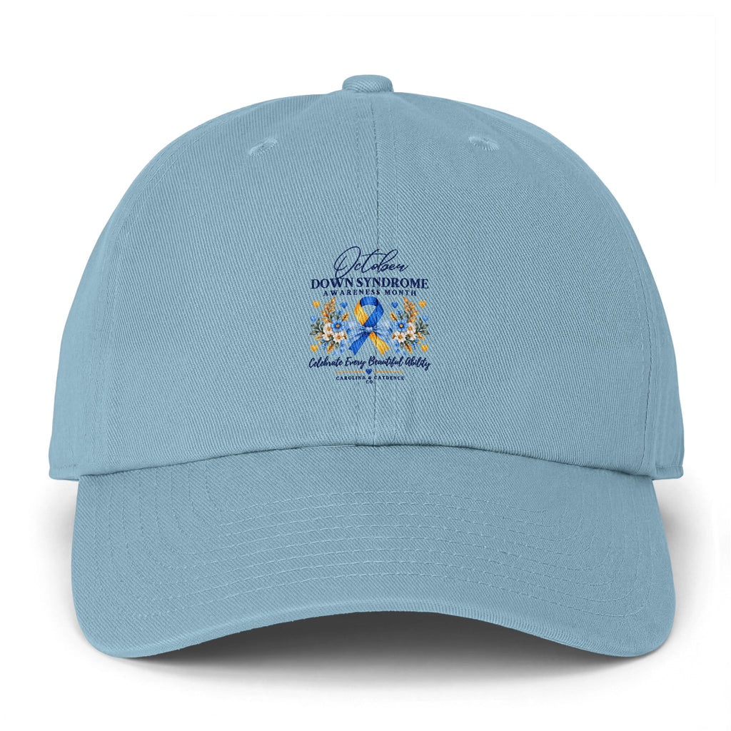 Down Syndrome Awareness Embroidered Floral Cap – "Dad, Don't Ever Grow Up"