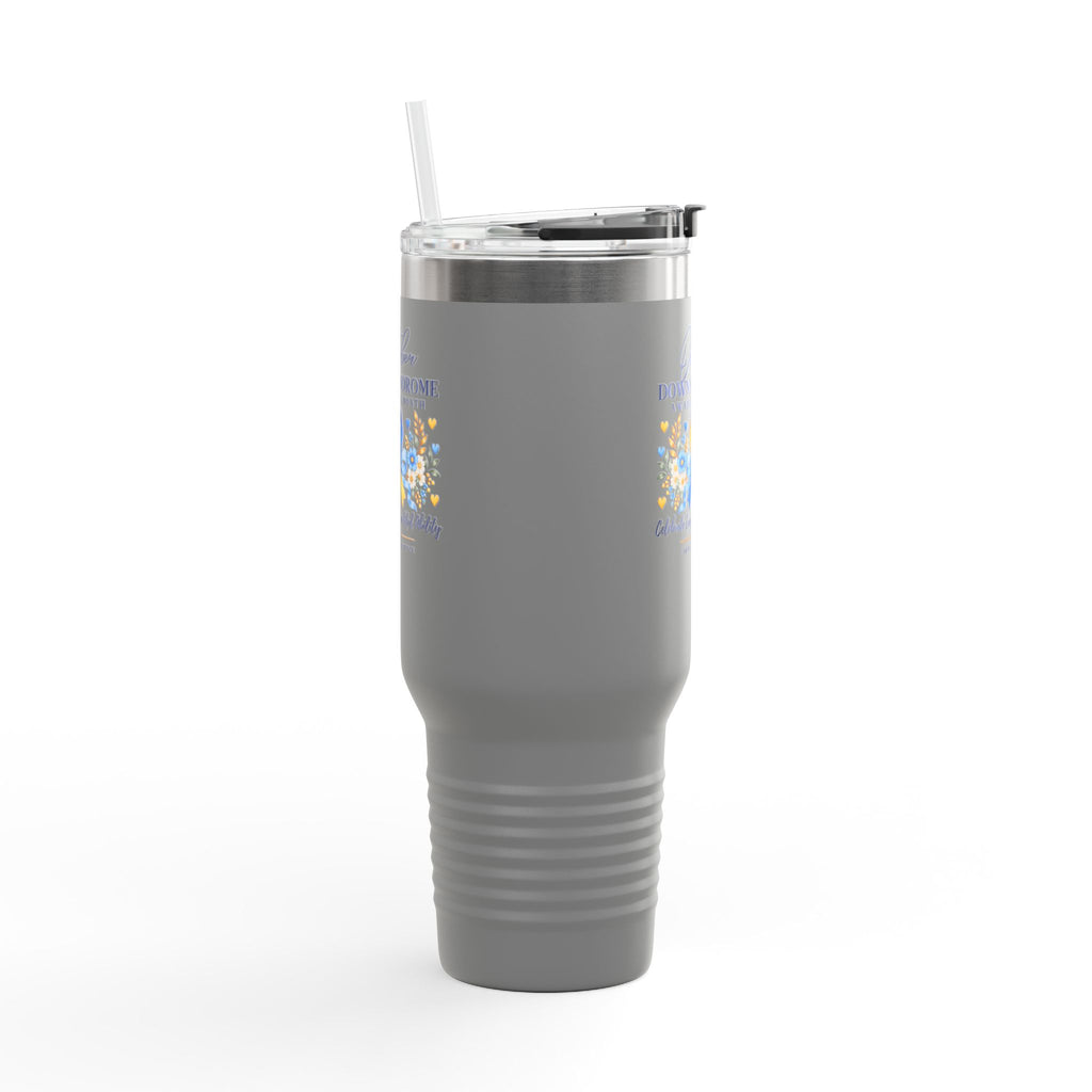 Down Syndrome Awareness 40 oz Insulated Travel Mug – Ribbon Floral Design
