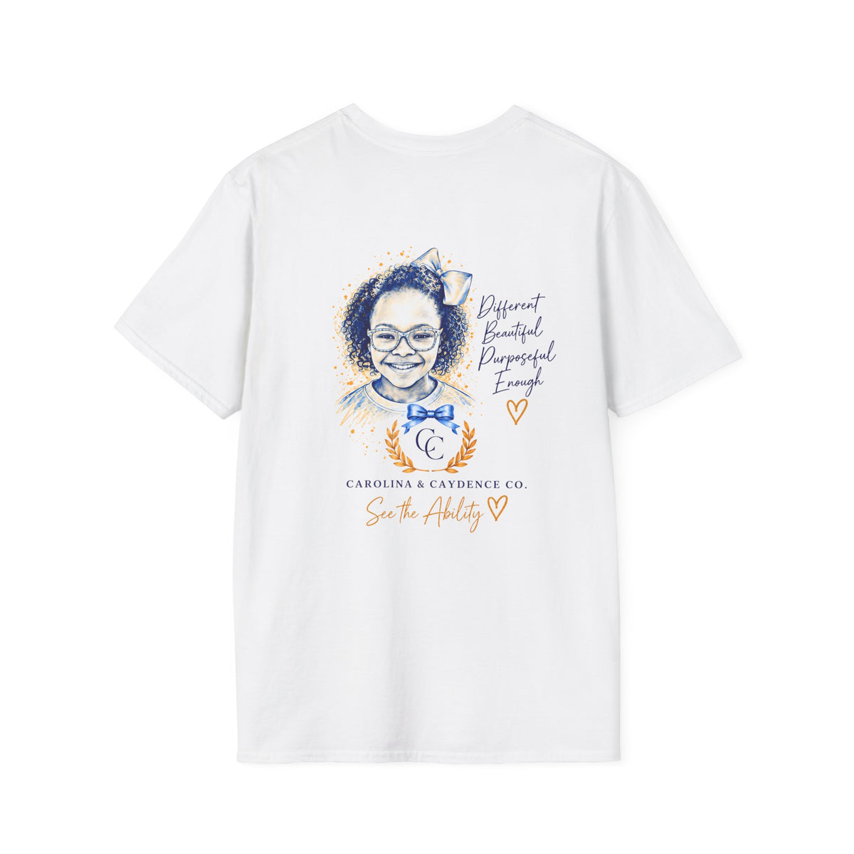 Caydence Down Syndrome Awareness Tee – Adult (Girl Design on Back)