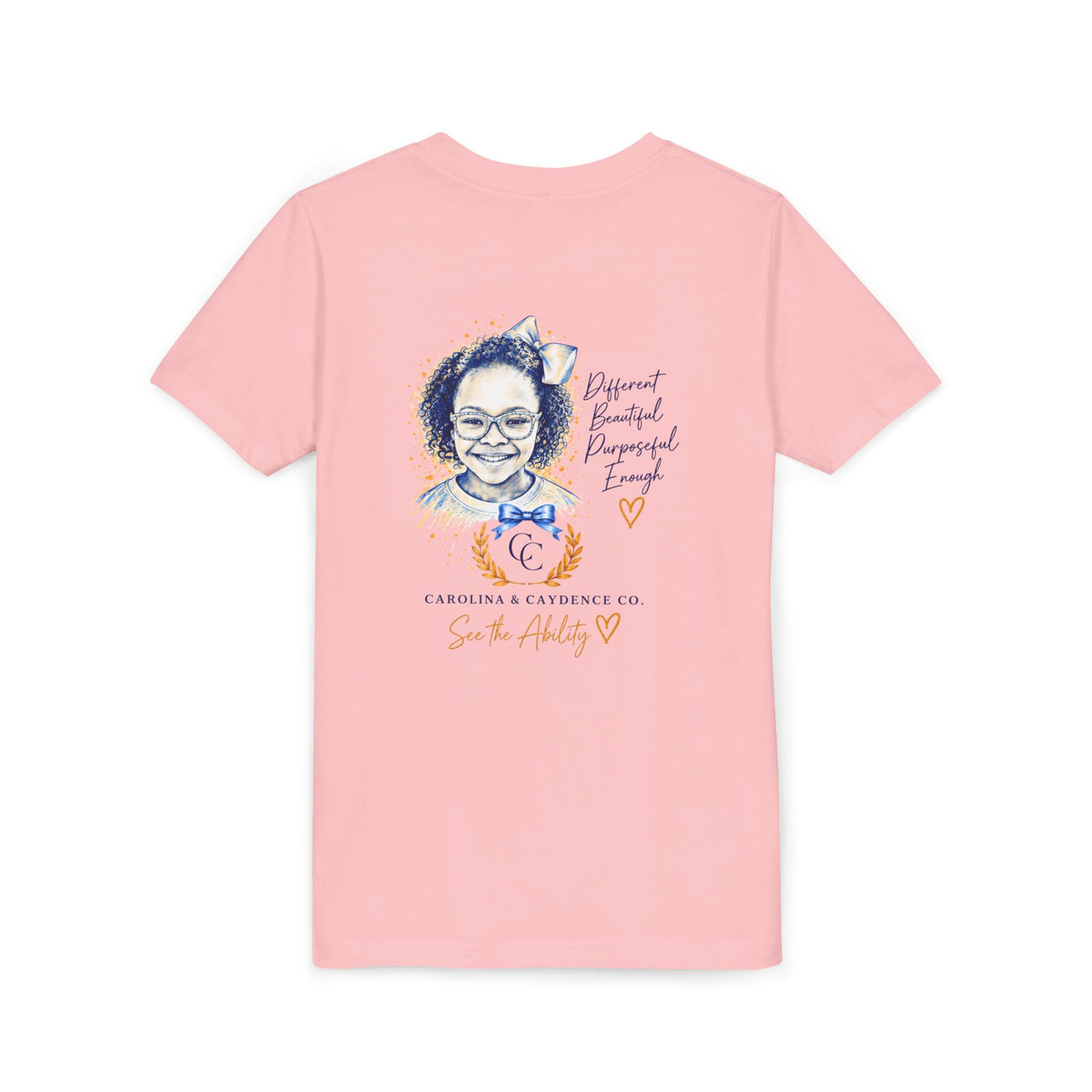 Caydence Kid's Tee – Down Syndrome Awareness Ribbon (Celebrate Every Beautiful Ability)