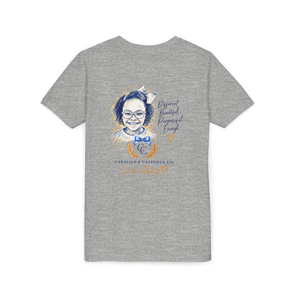 Caydence Kid's Tee – Down Syndrome Awareness Ribbon (Celebrate Every Beautiful Ability)