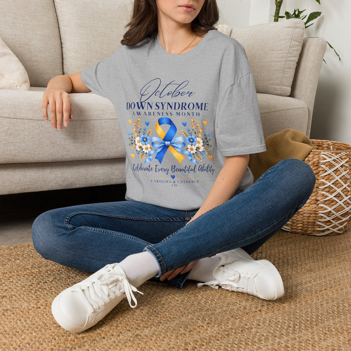 Down Syndrome Awareness Tee – Adult (Boy Design on Back)