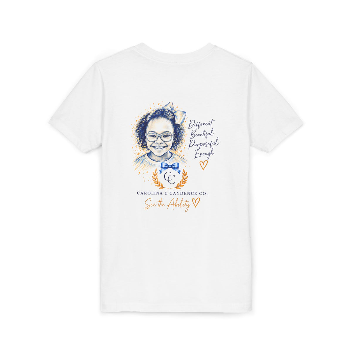 Caydence Kid's Tee – Down Syndrome Awareness Ribbon (Celebrate Every Beautiful Ability)