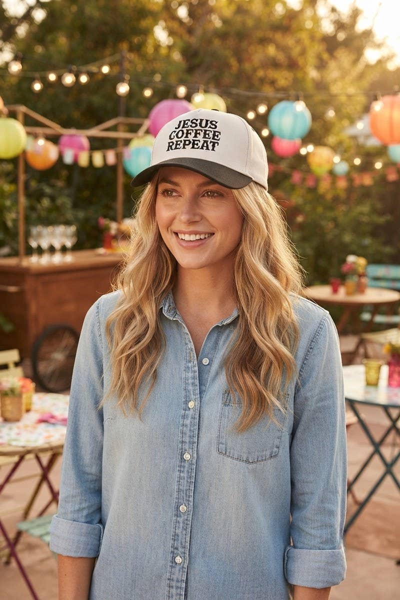 Running on Coffee & Jesus Two-Tone Cotton Hat