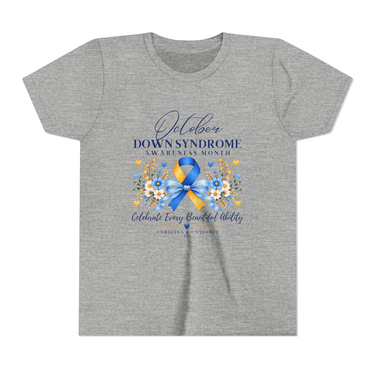 Caydence Kid's Tee – Down Syndrome Awareness Ribbon (Celebrate Every Beautiful Ability)