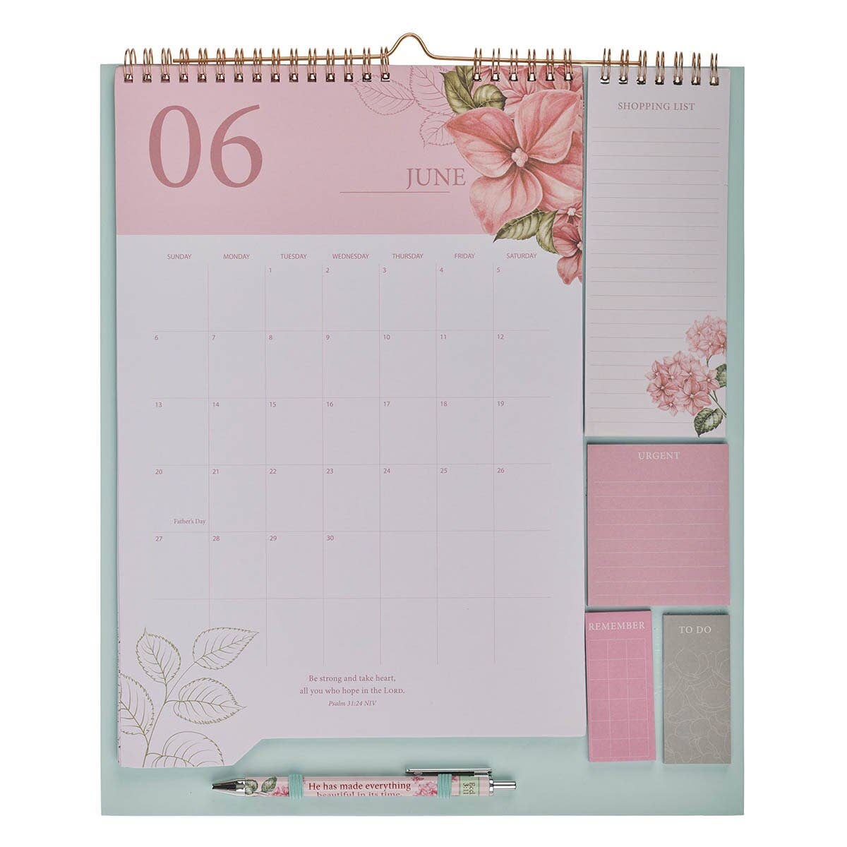Rose & Hydrangeas Calendar & Stationery Set with Pen – Ecclesiastes 3:11
