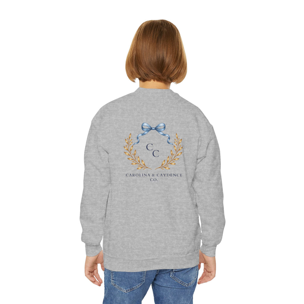 Down Syndrome Awareness Youth Crewneck – Floral Ribbon