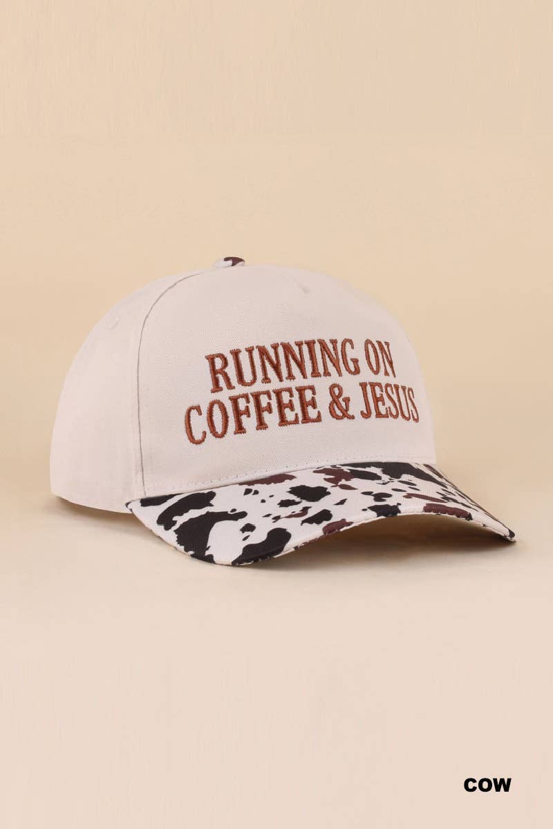 Running on Coffee & Jesus Two-Tone Cotton Hat