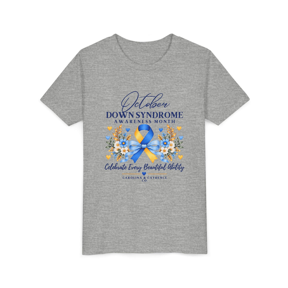 Caydence Kid's Tee – Down Syndrome Awareness Ribbon (Celebrate Every Beautiful Ability)