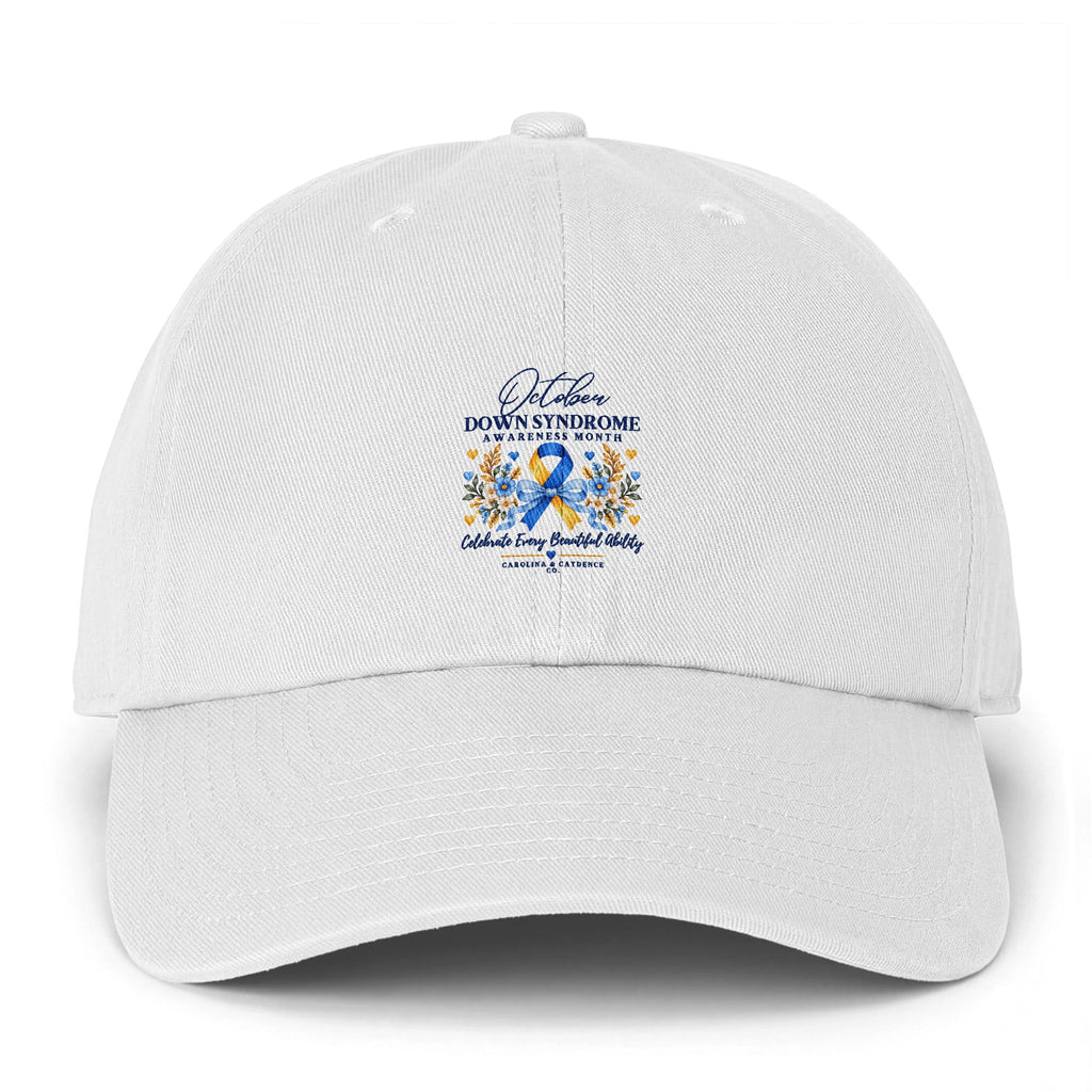 Down Syndrome Awareness Embroidered Floral Cap – "Dad, Don't Ever Grow Up"