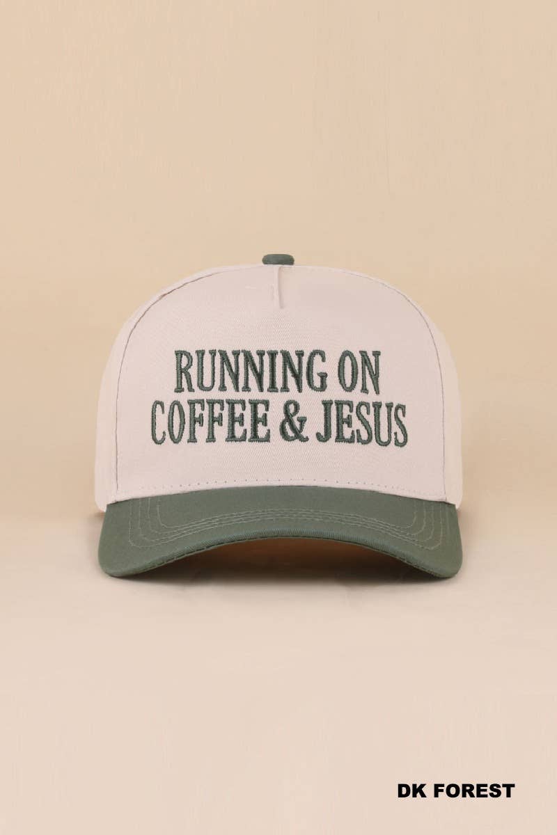 Running on Coffee & Jesus Two-Tone Cotton Hat