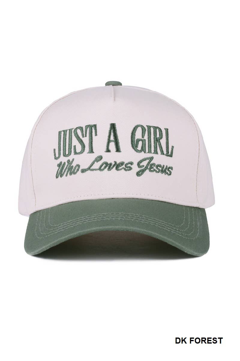 Just a Girl Who Loves Jesus Two-Tone Cotton Cap