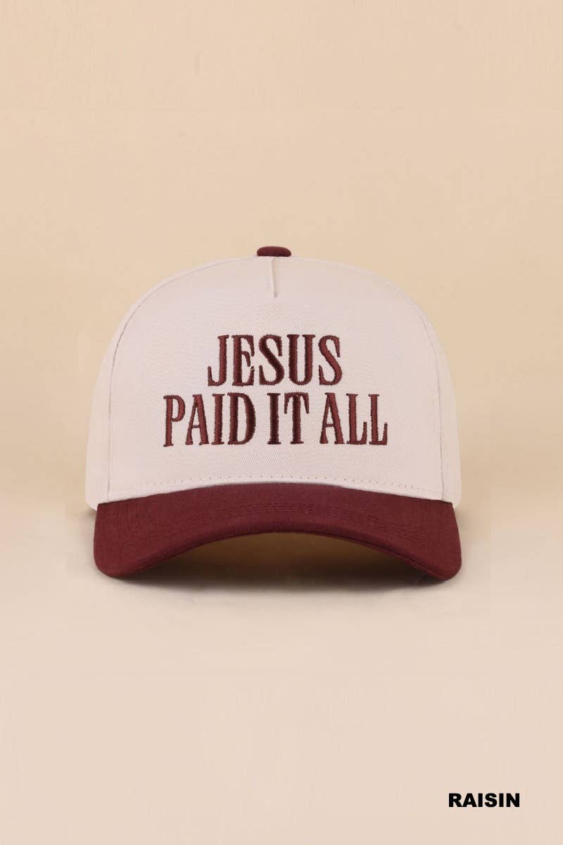 Jesus Paid It All Two-Tone Cotton Hat