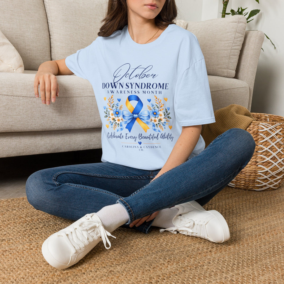 Down Syndrome Awareness Tee – Adult (Boy Design on Back)