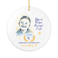 Boy Down Syndrome Awareness Personalized Ceramic Ornament – "Different, Beautiful, Purposeful, Enough" Charity Keepsake