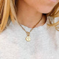 Gold Hammered Cross Paperclip Necklace