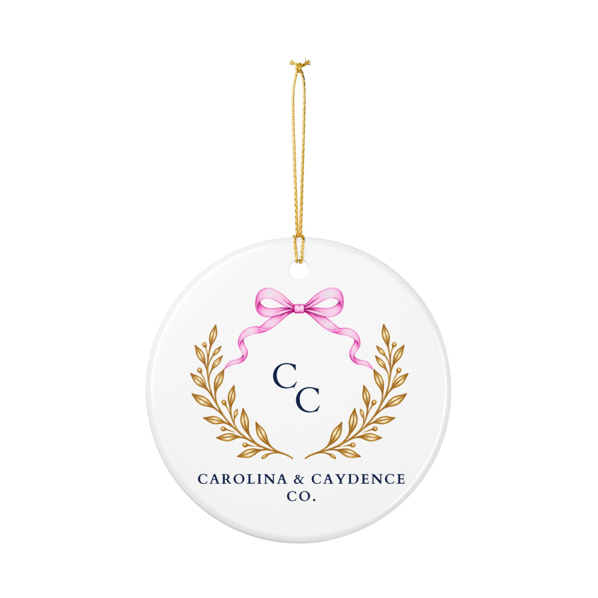 Pink Ceramic Ornament – "The Lord Bless Thee" Floral Keepsake (Personalizable Monogram Option)