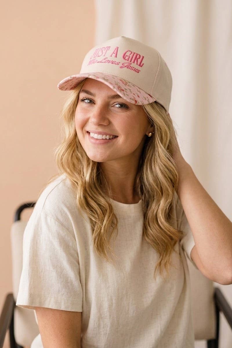 Just a Girl Who Loves Jesus Two-Tone Cotton Cap