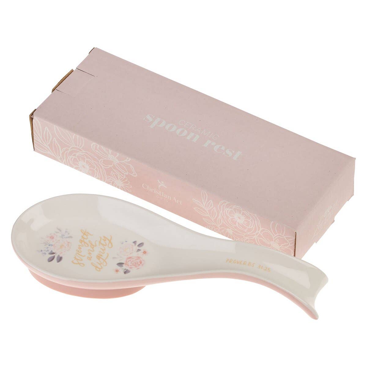 Strength & Dignity Ceramic Spoon Rest – Proverbs 31:25