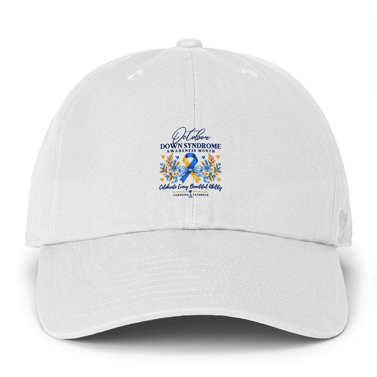Down Syndrome Awareness Embroidered Floral Cap – "Dad, Don't Ever Grow Up"