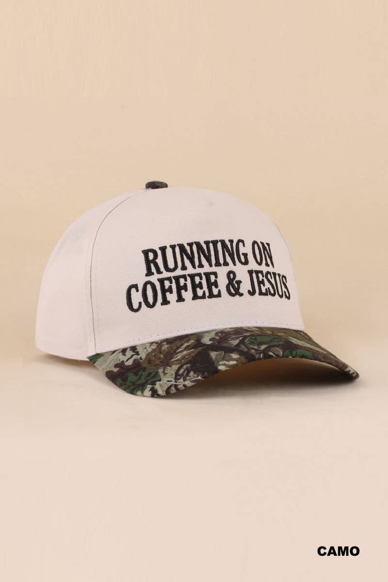 Running on Coffee & Jesus Two-Tone Cotton Hat
