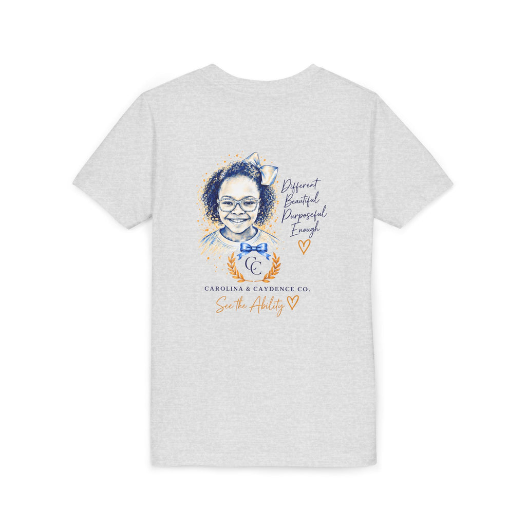 Caydence Kid's Tee – Down Syndrome Awareness Ribbon (Celebrate Every Beautiful Ability)