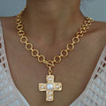 Pearl Cross Chain Necklace