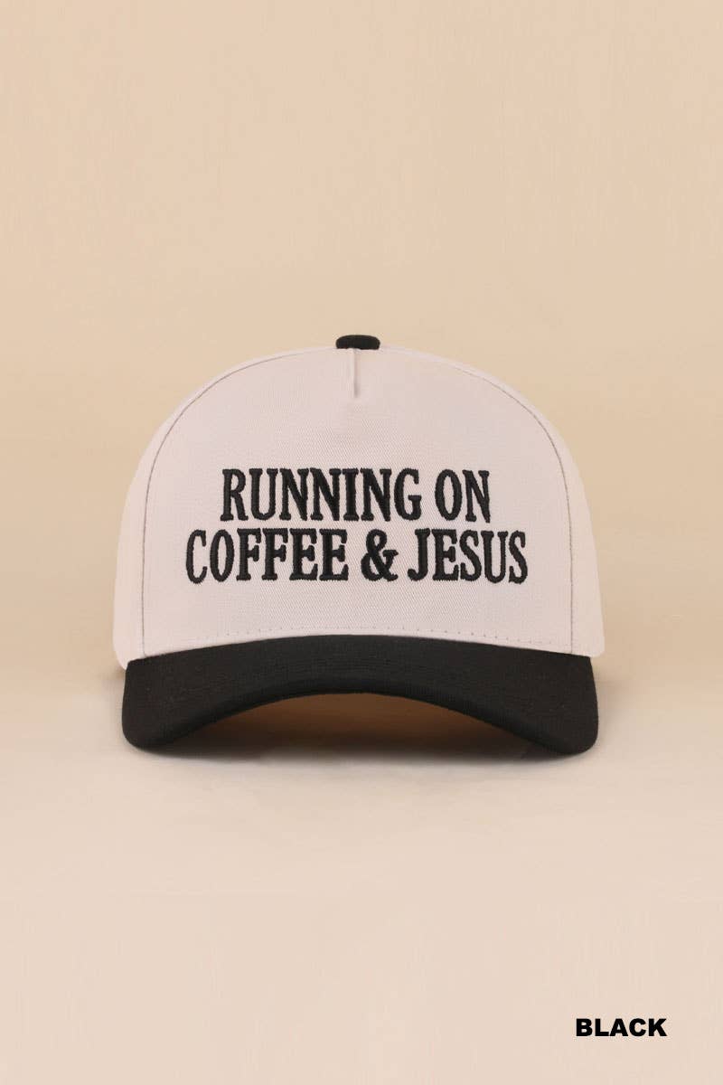 Running on Coffee & Jesus Two-Tone Cotton Hat