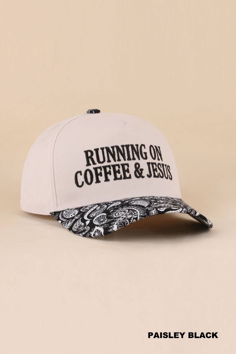 Running on Coffee & Jesus Two-Tone Cotton Hat