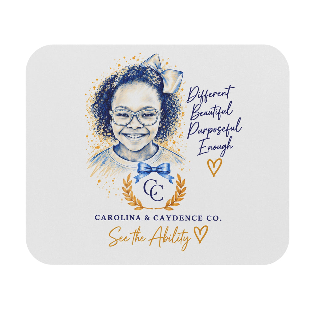 "See the Ability" Down Syndrome Awareness Mouse Pad – Different, Beautiful, Purposeful, Enough