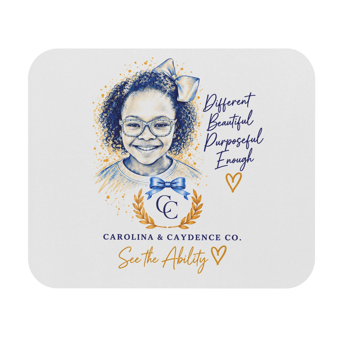 "See the Ability" Down Syndrome Awareness Mouse Pad – Different, Beautiful, Purposeful, Enough