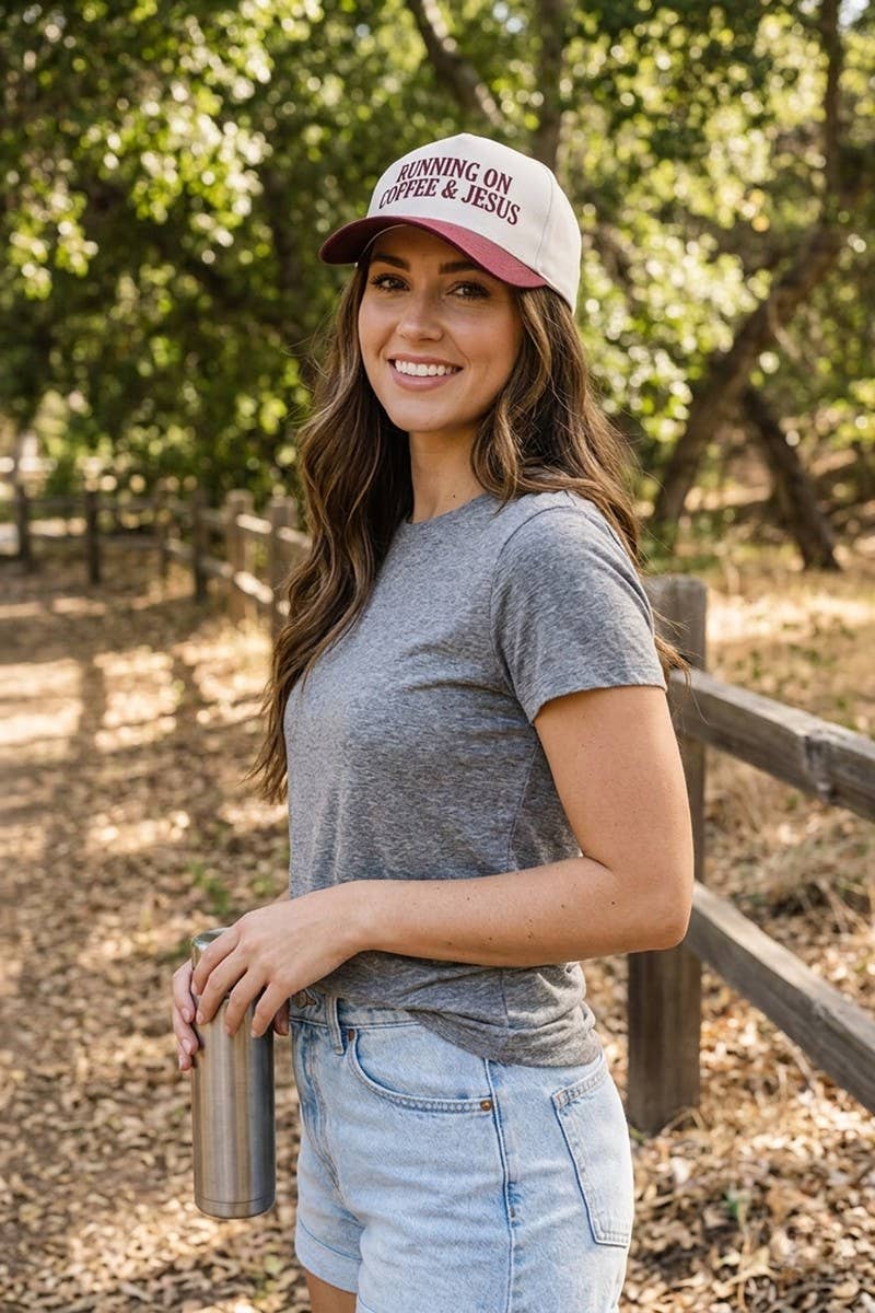 Running on Coffee & Jesus Two-Tone Cotton Hat