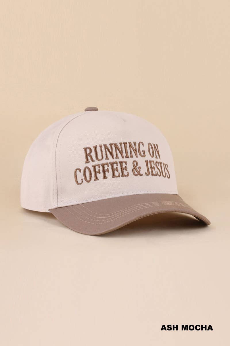 Running on Coffee & Jesus Two-Tone Cotton Hat