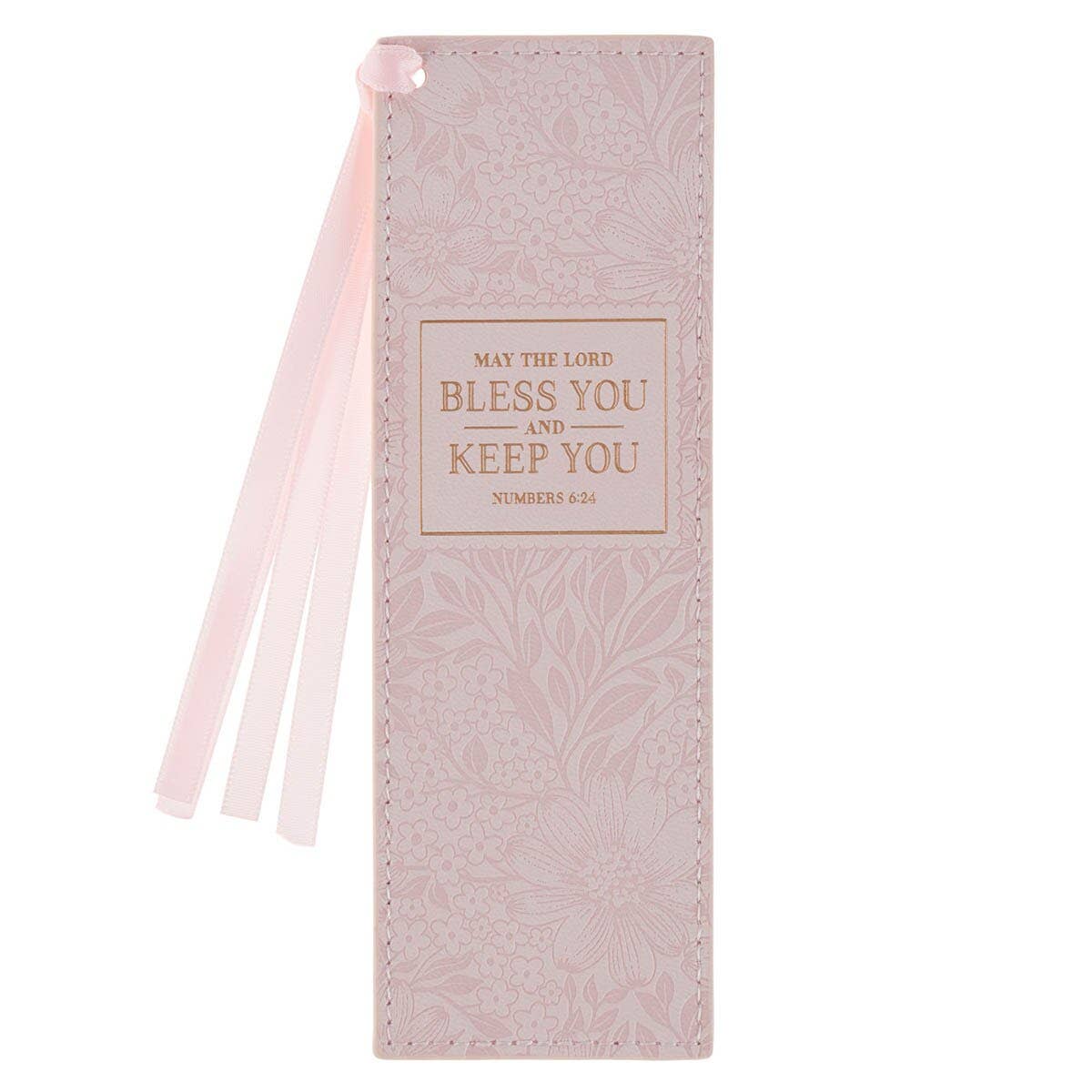 Bless You and Keep You Pink Faux Leather Bookmark – Numbers 6:24
