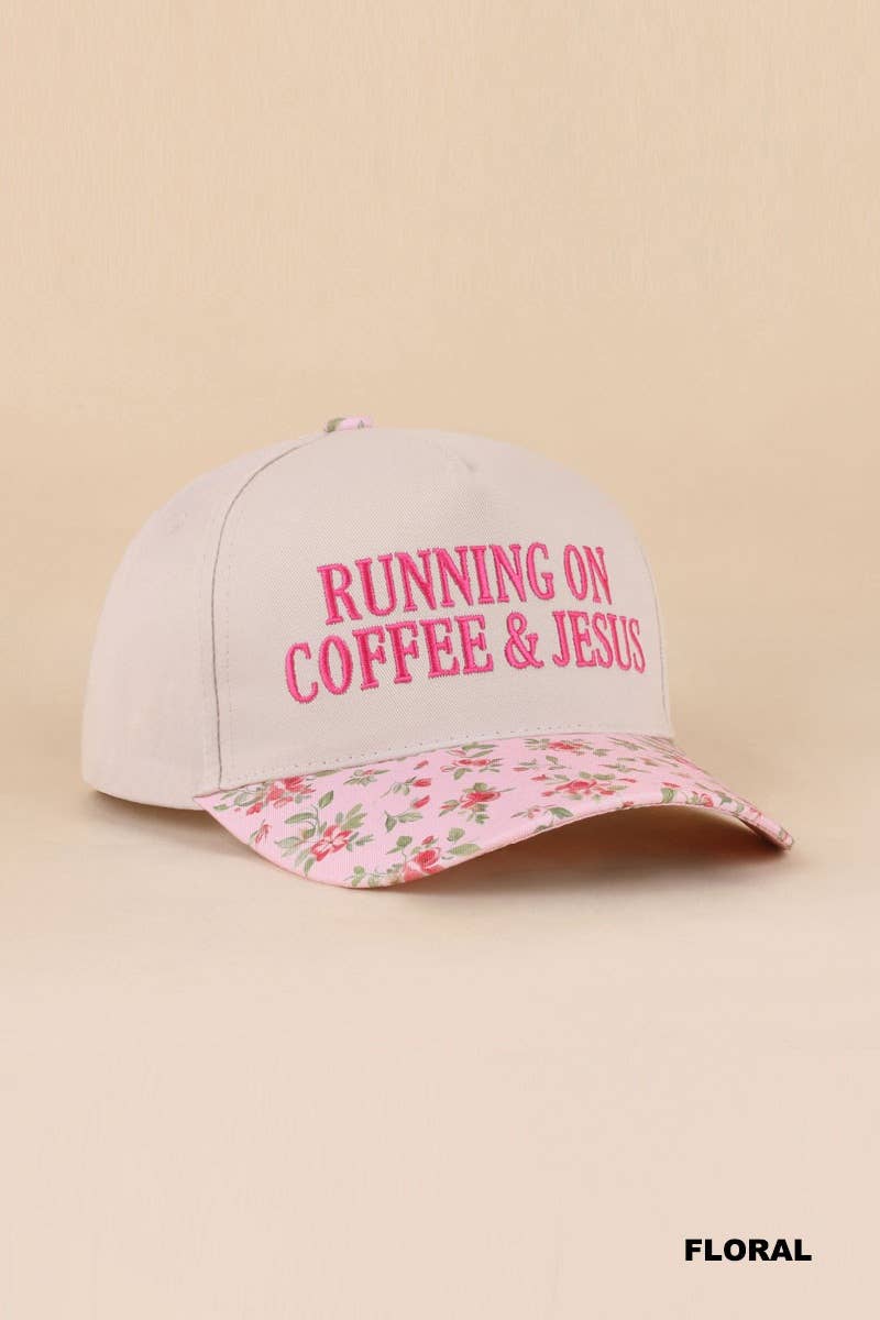 Running on Coffee & Jesus Two-Tone Cotton Hat
