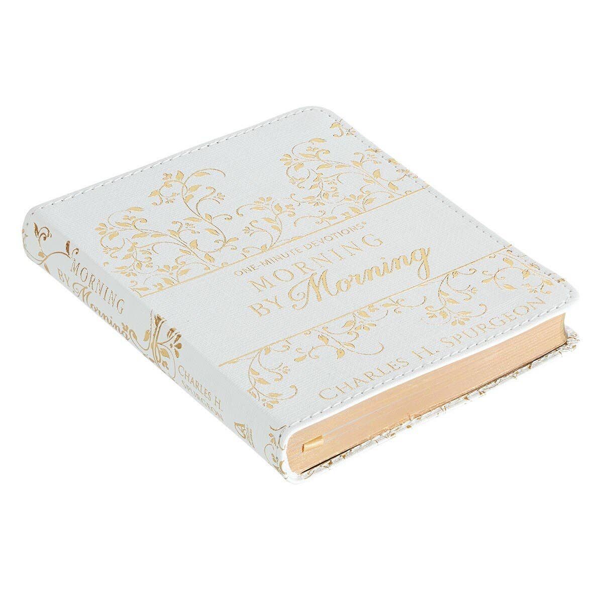 Morning by Morning One-Minute Devotions – White Faux Leather