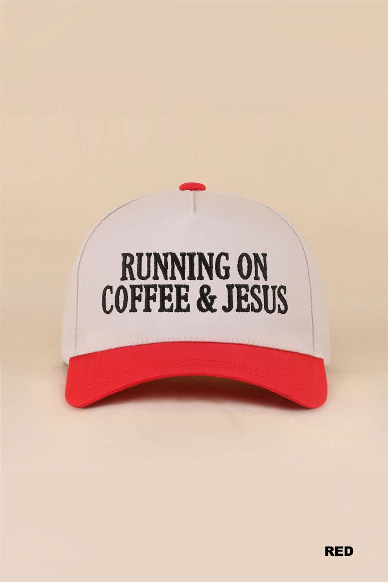 Running on Coffee & Jesus Two-Tone Cotton Hat