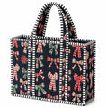 Christmas Black Bow Quilted Mini Tote