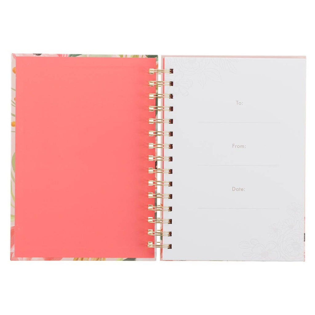 It Is Well With My Soul Pink Floral Spiral Journal
