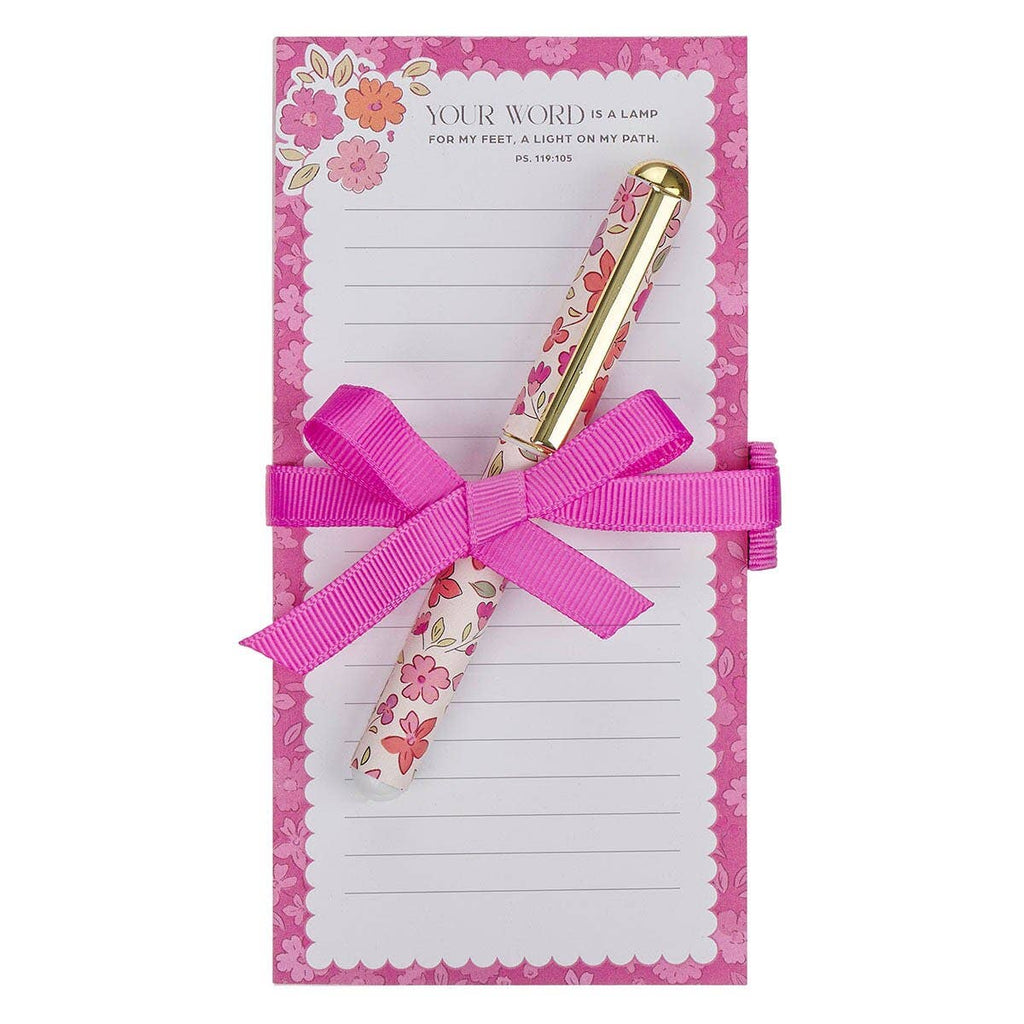 Your Word Is a Lamp Magnetic Notepad & Pen Set – Psalm 119:105