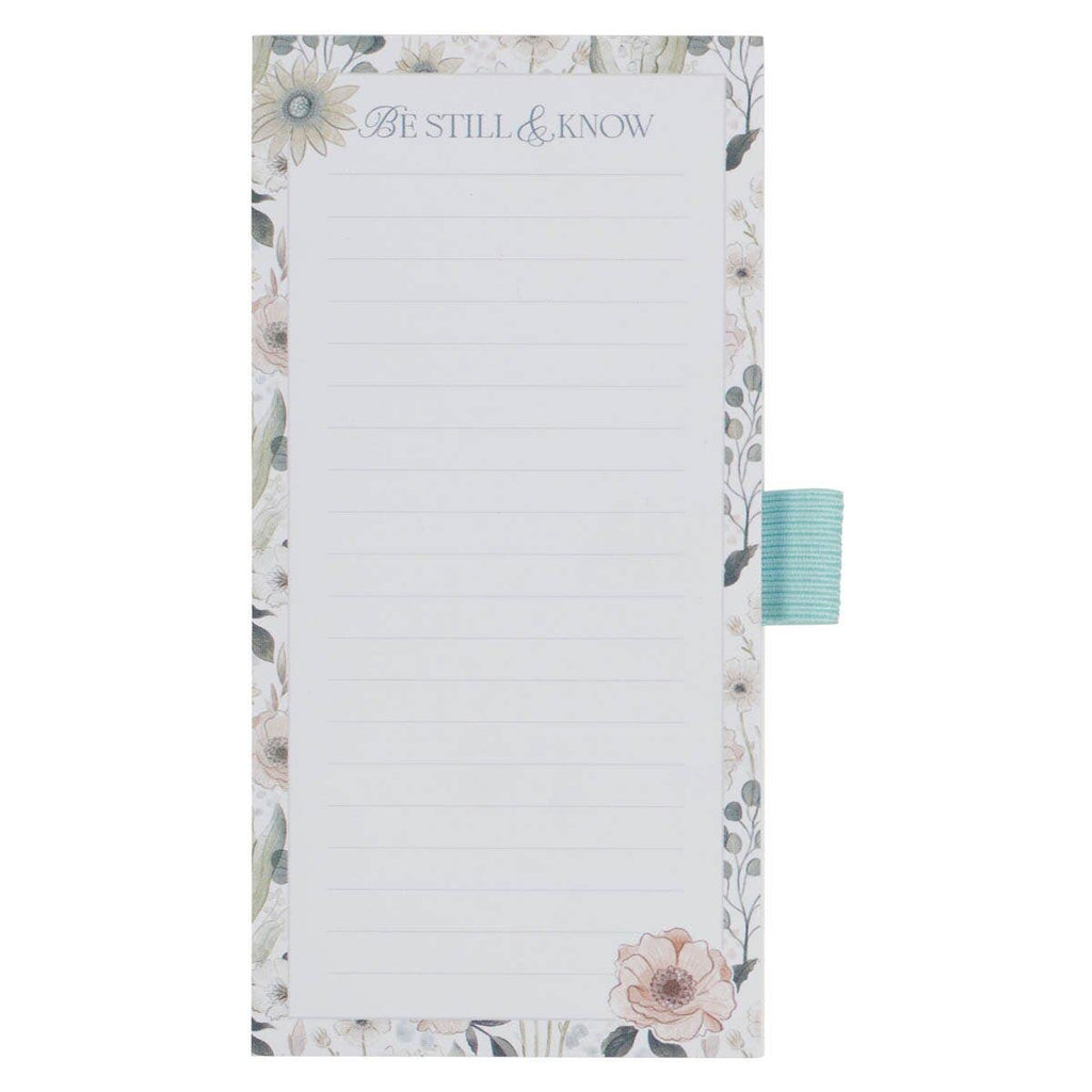Be Still and Know Magnetic Notepad & Pen Set – Teal Meadow (Psalm 46:10)