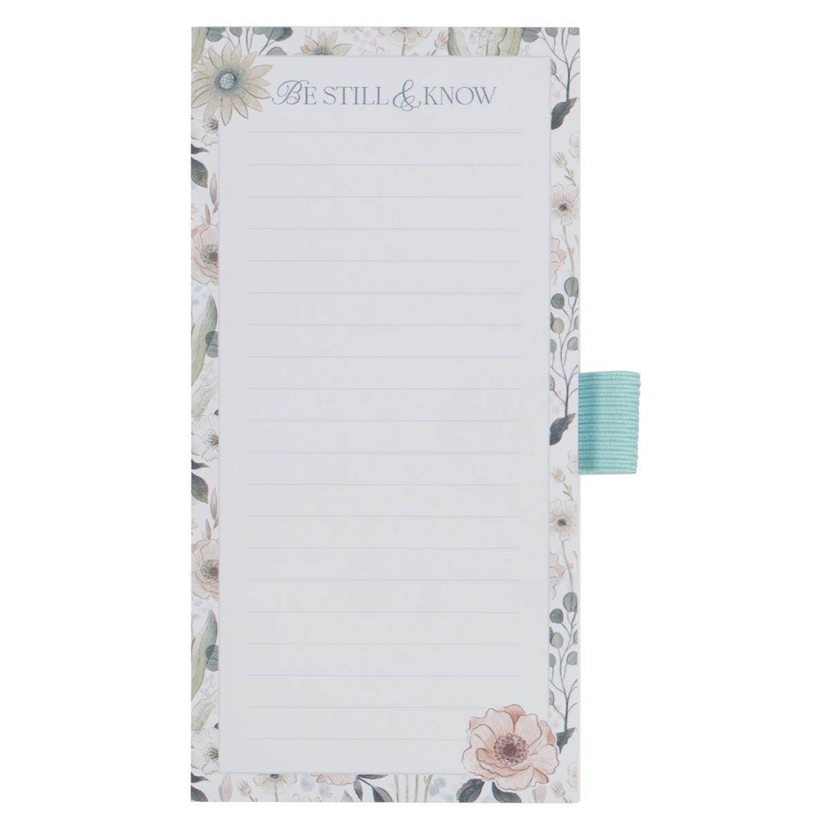 Be Still and Know Magnetic Notepad & Pen Set – Teal Meadow (Psalm 46:10)