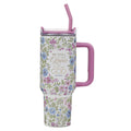 Be Still and Know 40 oz Tumbler – Purple Floral (Psalm 46:10)