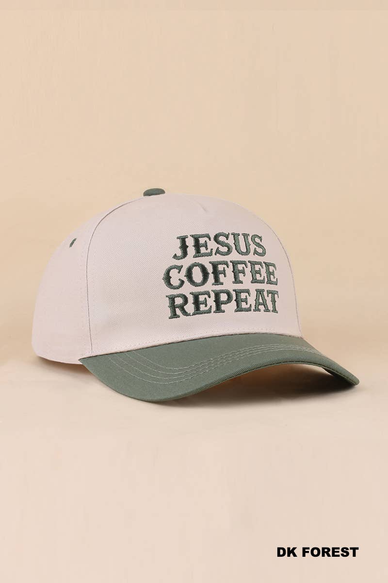 Running on Coffee & Jesus Two-Tone Cotton Hat