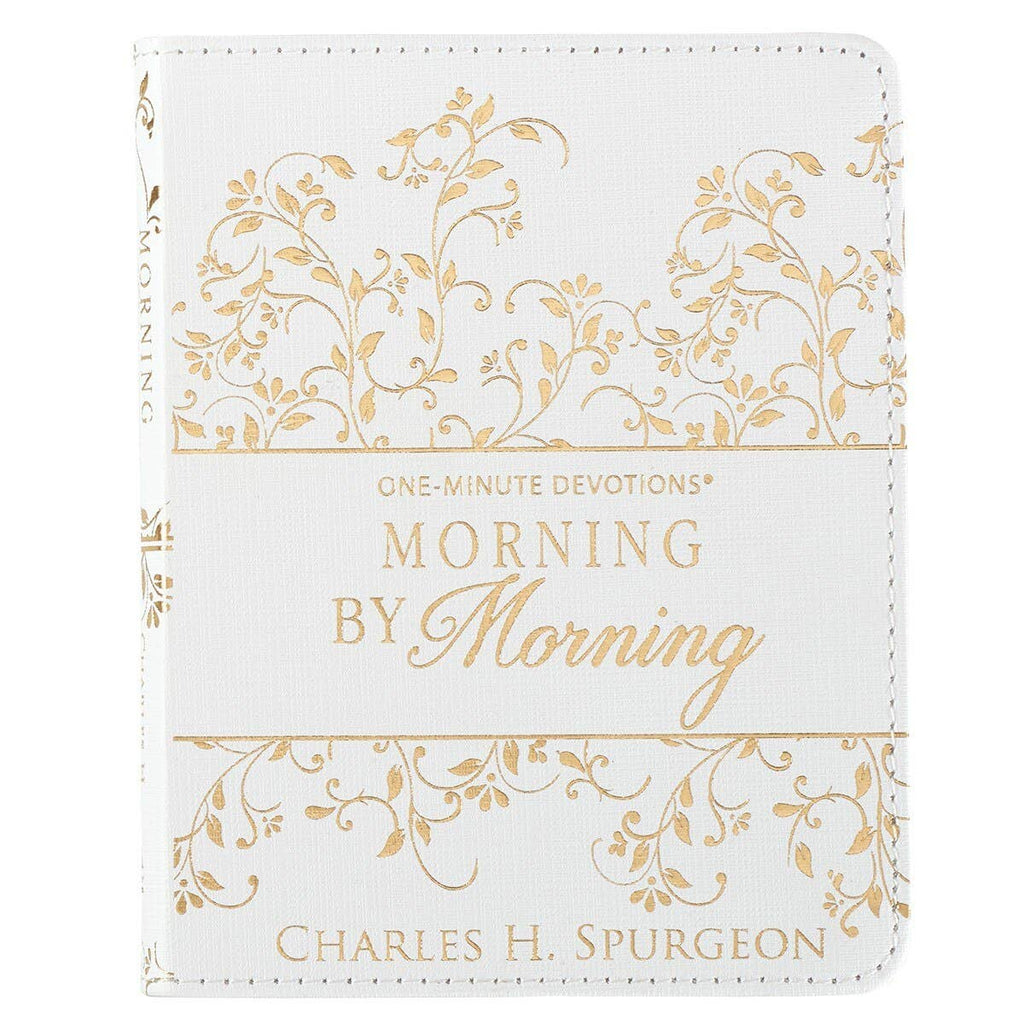 Morning by Morning One-Minute Devotions – White Faux Leather