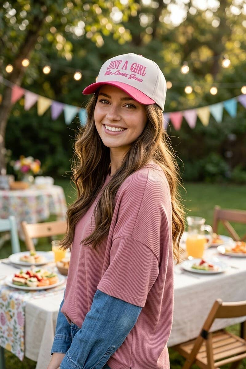 Just a Girl Who Loves Jesus Two-Tone Cotton Cap